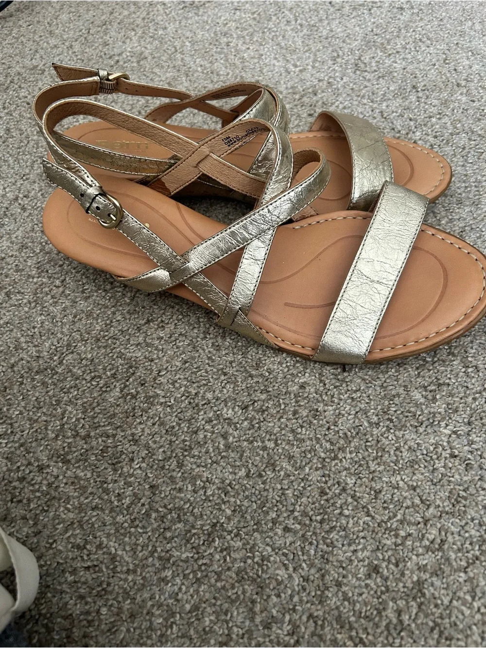 Born Metallic Gold Strappy Slingback Sandals
